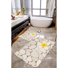 Mekta Home Taş Desenli 2'li Banyo Paspas Takımı MKTPP-2050 60 x 100 cm 50 x 60 cm