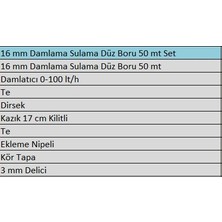 Karbonplast 16 mm Damlama Sulama Borusu 50 mt Hazır Set 4