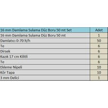 Karbonplast 16 mm Damlama Sulama Borusu 50 mt Hazır Set 1