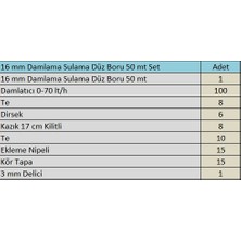 Karbonplast 16 mm Damlama Sulama Borusu 50 mt Hazır Set 3