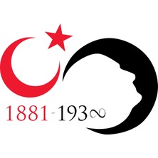 Sticker Fabrikası Ay Yıldız Türk Bayrağı Başbuğtürkiye Atatürk Silüet Sticker 00628
