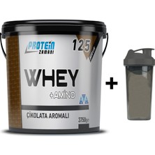 Protein Zamanı Whey + Amino Protein Tozu 3750 Gram 125 Servis - Shaker Hediyeli