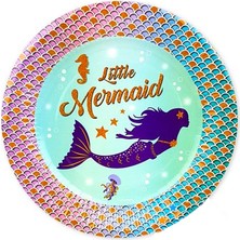 Festivall Deniz Kızı Temalı Karton Tabak 8'li