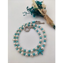 Stoneage Inci ve Turkuaz Taşlarından  Kolyesi