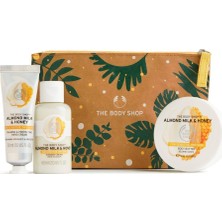 The Body Shop Almond Milk & Honey 3'lü +  Çanta