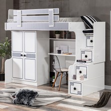 Setay Çizgi Ranza 2 Kapaklı Dolap Çalışma Masası