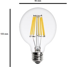 Cata 6 Watt Flament LED Ampul G95 Glop Şeffaf Gunışığı CT-4354