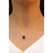 Midyat Nurtaş Gümüş Lotus Çiçeği Ametist Taşlı Gümüş Kolye