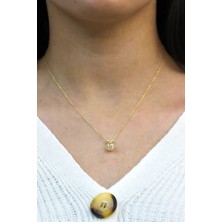 Midyat Nurtaş Gümüş Küre Içinde Zirkon Taşlı Kadın Gümüş Kolye