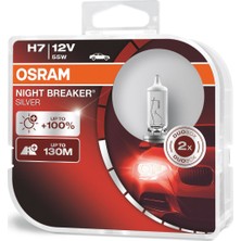 Osram H7 Ampul Night Breaker Silver 12V 55W +%100 Parlak -Duobox- 64210NBS