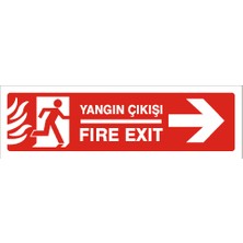 İzmir Serigafi Yangın Çıkışı Sağ 2.6 mm PVC Yönlendirme Levhası 7,5 cm x 25 cm