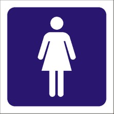 İzmir Serigafi Wc Bayan 2.6 mm PVC Yönlendirme Levhası 12 x 12 cm