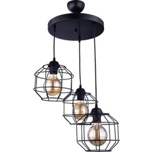 Polat Aydınlatma Aşiyan 3'lü Sarkıt Siyah