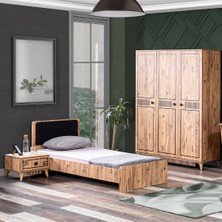 Setay Atlantik Genç Odası Takımı - 3 Kapaklı Dolap, Karyola, Komodin
