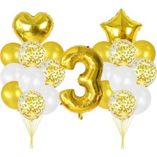 Parti Furyası 3  Yaş Gold  balon Seti