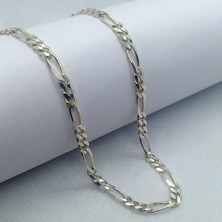 Htc Gümüş Sepeti Figaro Gümüş Kolye Kadın-Erkek 3mm 50 cm