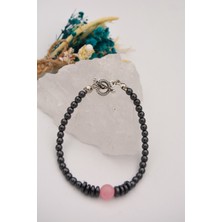 Stoneage Pembe Kuvars ve Hematit Taşlı Bilekliliği
