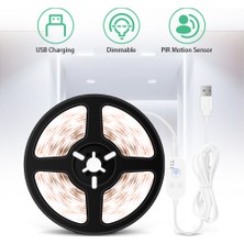 Mbw USB Dim Led Şerit Işık Pır Hareket Sensörü 5 m Sıcak Beyaz (Yurt Dışından)