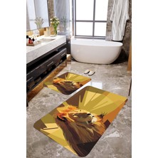Mekta Home Aslan Motifli 2'li Banyo Paspas Takımı MKTBP-0104 60X100/50X60