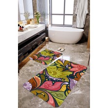Mekta Home Renkli Motif 2'li Banyo Paspas Takımı MKTBP-0102 60X100/50X60