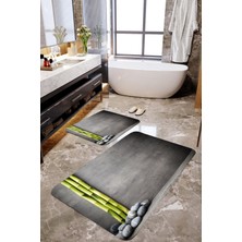 Mekta Home Bambu ve Taşlı 2'li Banyo Paspas Takımı MKTBP-061 60X100/50X60