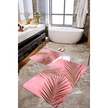 Mekta Home Palmiye Yaprak 2'li Banyo Paspas Takımı MKTBP-0106 60X100/50X60
