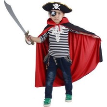 Rengarenk Kostüm Korsan Şapka ve Pelerin