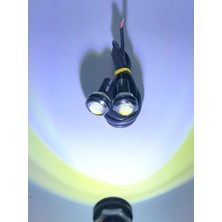 Gürler 2 Adet Kartal Göz LED 12V 18mm Ayna Altı LED Lamba Ortam Aydınlatma Beyaz