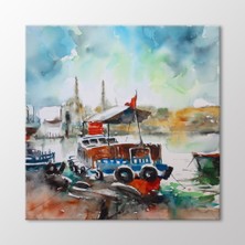Arty Tablo Suluboya Tekneler ve Istanbul Tablo