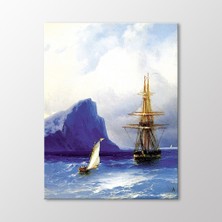 Arty Tablo Rus Gemisine Yaklaşan Yelkenli Tablo