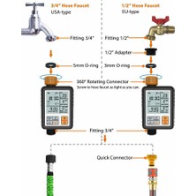 Anself 3 Inç Büyük Ekran Su Sulama Zamanlayıcı Dijital Bahçe