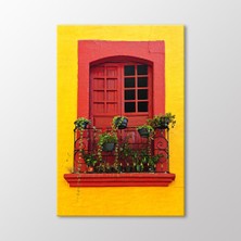 Arty Tablo Camın Önündeki Çiçekler Tablo