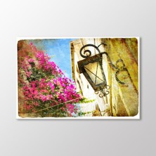 Arty Tablo Sokak Lambası ve Çiçekler Tablo