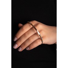 Zarif Silver Gümüş Toplu Dorika 3 Renk Beyaz Altın Gümüş Rose Kaplama 925 Ayar Gümüş Bileklik