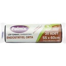 Polmix ÇÖP TORBASI POLMİX ENDÜSTİRİYEL ORTA 150 GRAM 55X60 SİYAH 5 PAKET