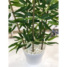 Bahçem Yapay Yapraklı Saksılı Dekoratif Bambu Ağacı 120 cm 5 Gövde