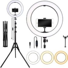 Wonderlust 3 Renkli 10"inç Halka LED Tripod 210 cm Tripod Kuaför Makyaj Çekimleri Ring Light Sürekli Işık