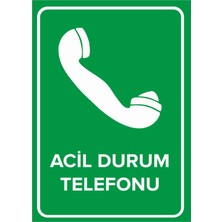 Mıgnatıs - Acil Durum Telefonu Levhası - Sac Malzeme 25 x 35 cm