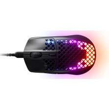 SteelSeries Aerox 3 - Ultra Hafif Gaming Mouse - 8,500 CPI TrueMove Core Optik Sensör - Suya Dayanıklı – Siyah