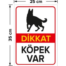 Mıgnatıs - Dikkat Köpek Var Levhası Alman Çoban Köpeği - Sac Malzeme 25 x 35 cm