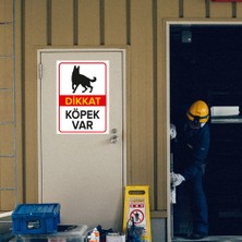 Mıgnatıs - Dikkat Köpek Var Levhası Alman Çoban Köpeği - Sac Malzeme 25 x 35 cm