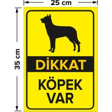 Mıgnatıs - Dikkat Köpek Var Levhası Siyah Alman Kurdu - Sac Malzeme 25 x 35 cm
