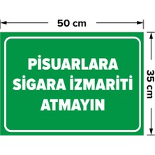 Mıgnatıs - Pisuarlara Sigara İzmariti Atmayın Levhası - Sac Malzeme 35 x 50 cm