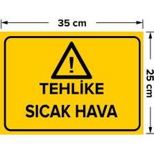 Mıgnatıs - Tehlike Sıcak Hava Levhası - Sac Malzeme 25 x 35 cm