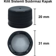 Afracam 1000 cc Şeffaf Piramit Kilitli Kapaklı ve Kapüşonlu 1000 ml Kavisli Cam Şişe 1 Adet