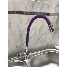 Arçe Mutfak Eviye Bayatyası Mor Silikonlu Kubar Borulu