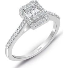 Lilarote 0.40 ct Baget Kare Tektaş Yüzük