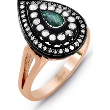 Lilarote Damla Zümrütlü Elmas Yüzük