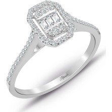 Lilarote 0.25 ct Baget Kare Tektaş Yüzük
