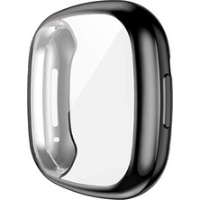 Markacase Fitbit Versa3/Sense için Tam Kaplama Silikon Kılıf  Siyah